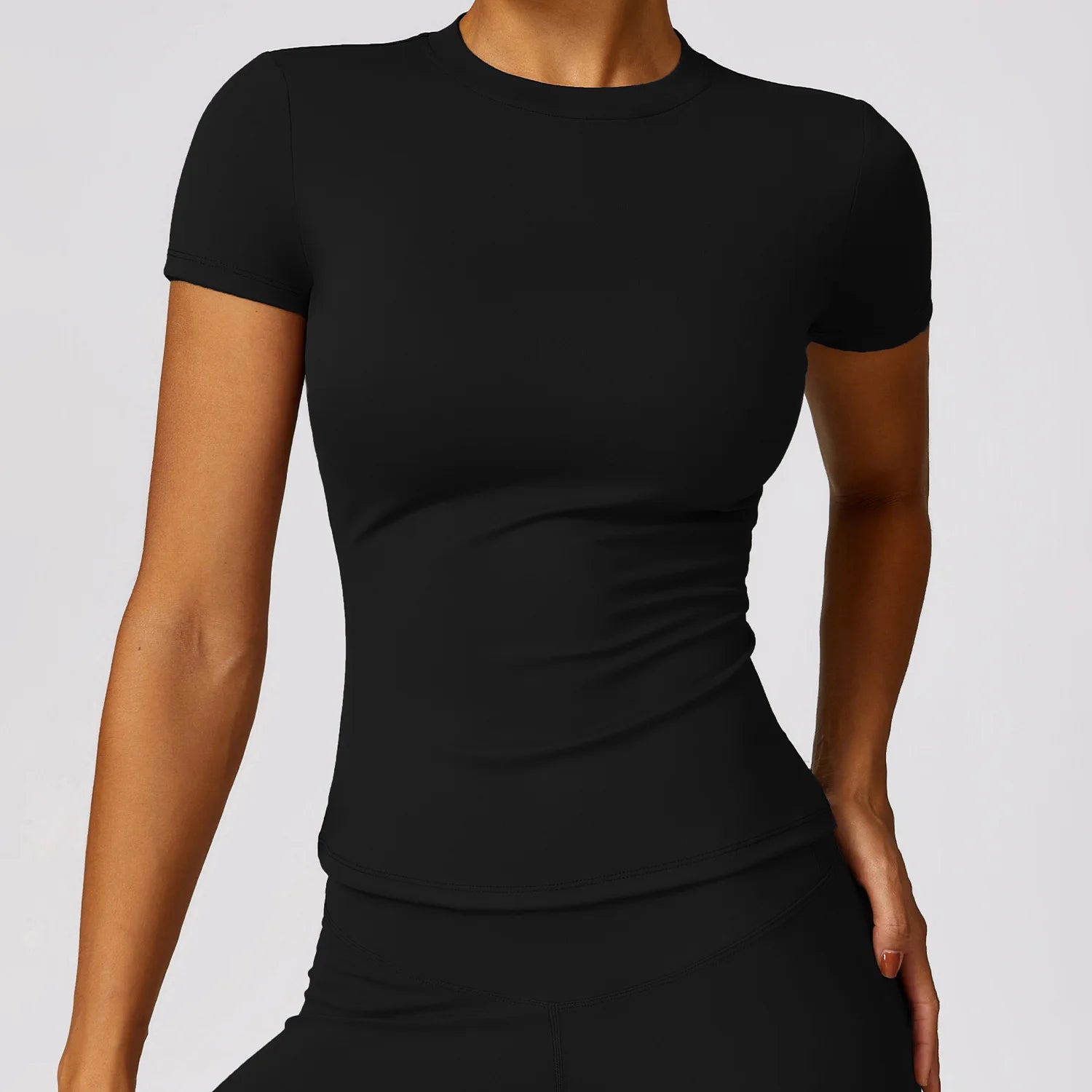 NCLAGEN Damen-Laufsport-T-Shirt, Sommer, kurzärmelig, Rundhalsausschnitt, atmungsaktiv, dehnbar, für Fitnessstudio, Yoga, schlank, Fitness, aktives Top-T-Shirt So ist Leben