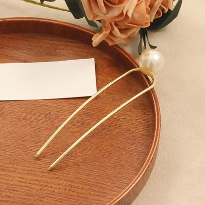 U-förmige Haarnadel aus Metall, Perlen-Schmetterlings-Haar-Accessoire, neuer chinesischer Stil, antikes Gefühl, hochwertige florale Step-Rock-Haarnadel So ist Leben