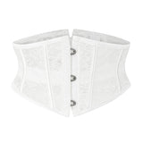BurVogue Damen-Unterbrustkorsett aus Satin mit 14-Spiral-Stahlstäben, Taillentraining, Spitzenkorsett, Unterbrustkorsett, sexy Schnür-Bustiers und Korsett So ist Leben