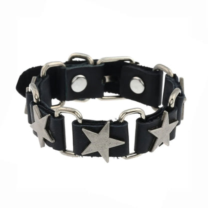 Punk Niet Stern PU Leder Armband Für Frauen Männer Hip Hop Gothic Dark Girl Rock Schmuck Anhänger Liebe Kette Hip Hop Zubehör So ist Leben