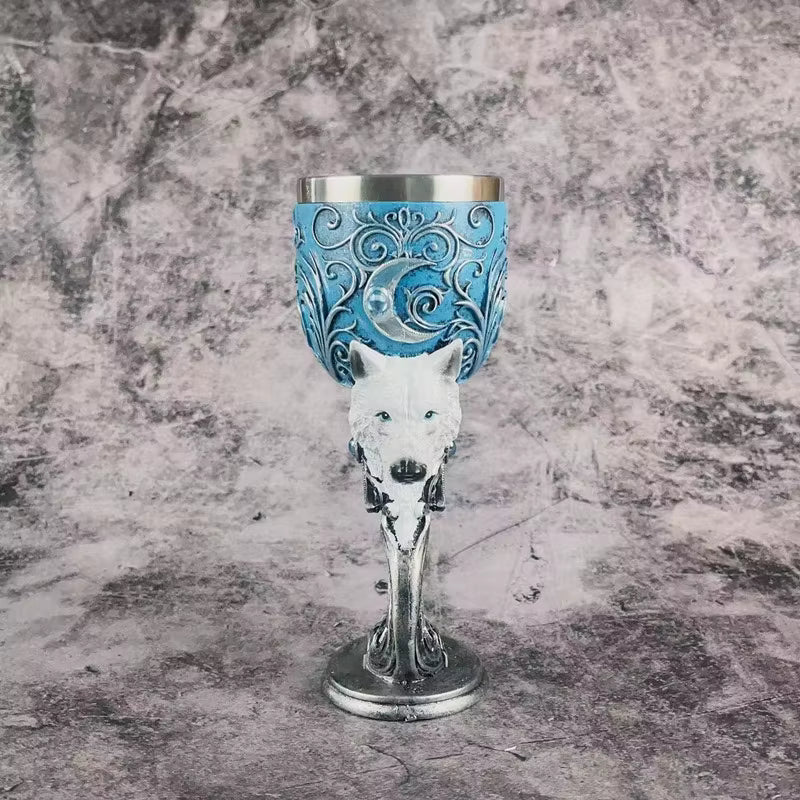 Klassischer Edelstahl‑Kelch mit Drachenmotiv und Strukturdesign So ist Leben