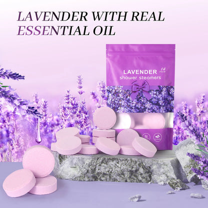 Lavendel-Duschtablette mit Natürlichen Ätherischen Ölen, Feuchtigkeitsspendend und Stressabbauend, Badesalz-Tabletten für Frauen und Männer So ist Leben