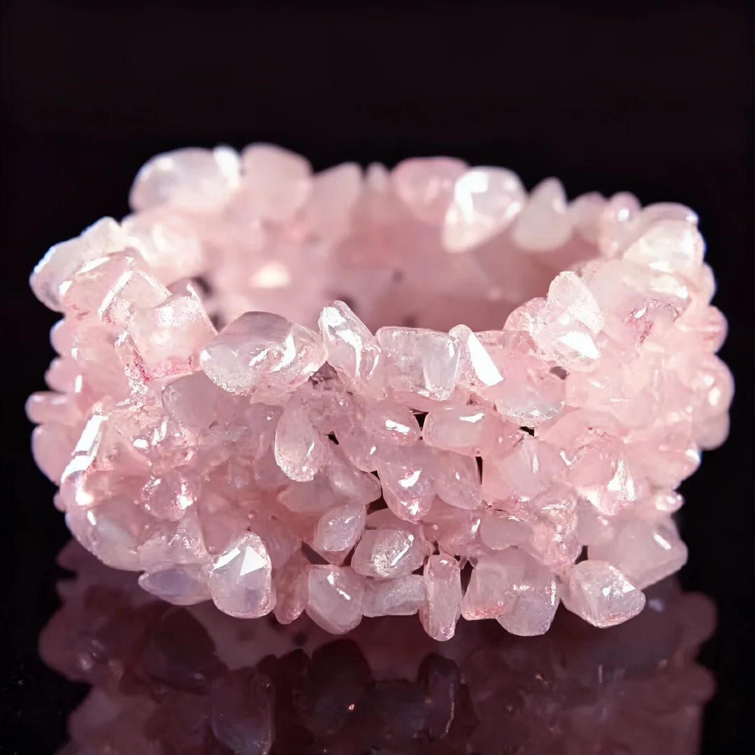 1 Strang (16 Zoll) Natürliche Rosenquarzperlen, natürliche unregelmäßige zerkleinerte Steinschnüre, facettierte dekorative Rosenquarzperlen So ist Leben