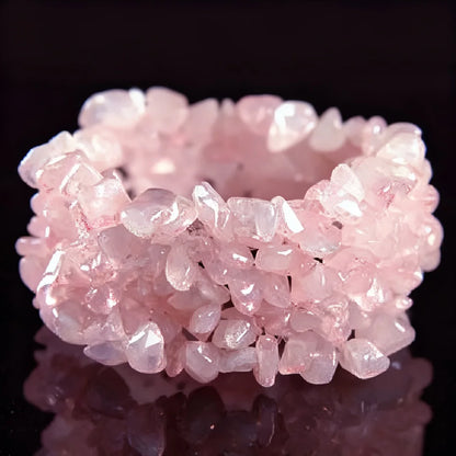 1 Strang (16 Zoll) Natürliche Rosenquarzperlen, natürliche unregelmäßige zerkleinerte Steinschnüre, facettierte dekorative Rosenquarzperlen So ist Leben