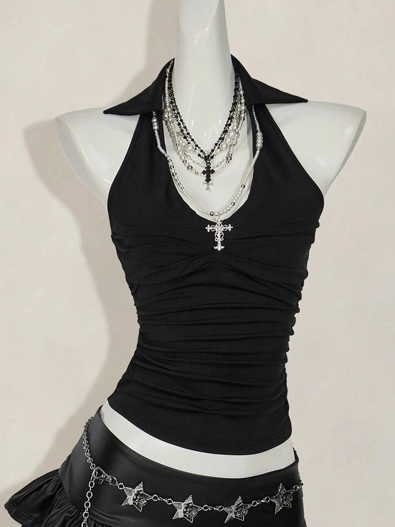 Frau Kleidung Tanks & Camis Neckholder Sexy 2000er Jahre Sommer Y2k Top Damen Korsett Crop Top Shoujo Girl Style Gothic Weste Femme So ist Leben