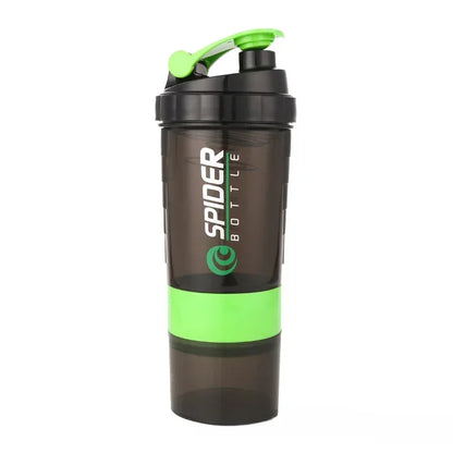 500 ml geschichtete Proteinflasche, Pulvershaker mit Pulver-Aufbewahrungsbehälter, große Wasserflasche, Wasserflasche mit Draht-Rührkugel So ist Leben