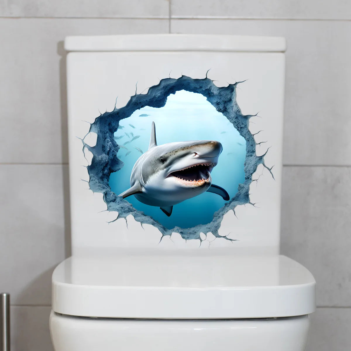 1pc 3D Sea World Shark Lustige Toilette Aufkleber Badezimmer Wc Deckel Rückenlehne Wand Vinyl Aufkleber Selbst-klebe wasserdicht Aufkleber So ist Leben