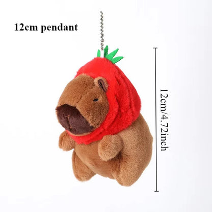 Capybara Plüschtier Anhänger Capybara Plüschtier Schlüsselanhänger Kawaii Tasche Schlüsselanhänger Niedlicher Hund Katze Puppen Autodekoration Weihnachtsgeschenk So ist Leben
