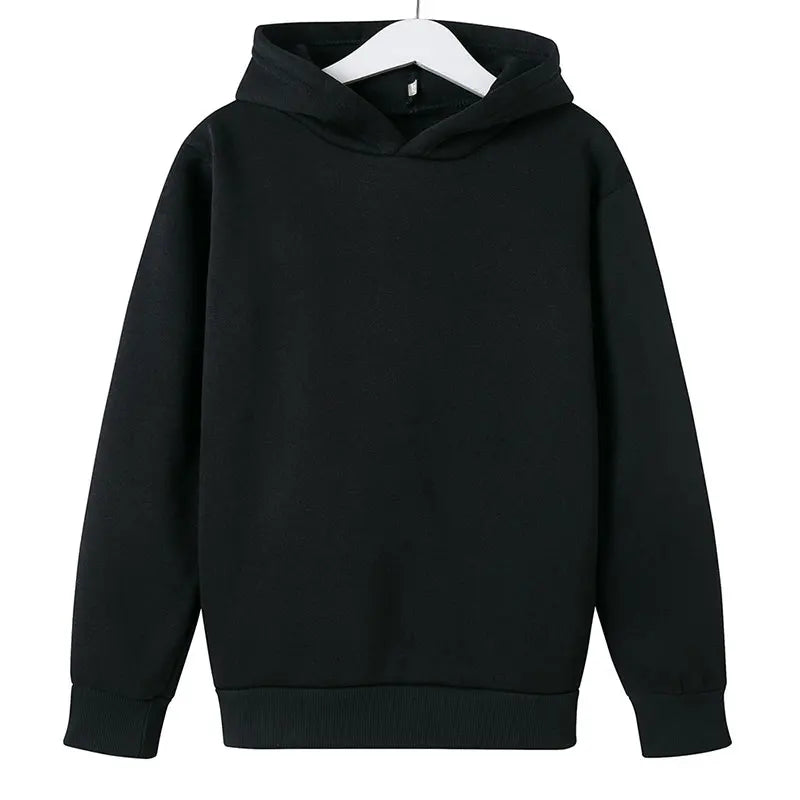 Einfarbige Kinder-Kapuzenpullover, Kleidung für 3–12 Jahre, Jungen und Mädchen, lässig, Toddle-Tops, Mantel, Frühling und Herbst, Sweatshirt, Weiß, Schwarz, Rot So ist Leben