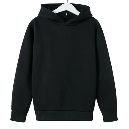 Einfarbige Kinder-Kapuzenpullover, Kleidung für 3–12 Jahre, Jungen und Mädchen, lässig, Toddle-Tops, Mantel, Frühling und Herbst, Sweatshirt, Weiß, Schwarz, Rot So ist Leben