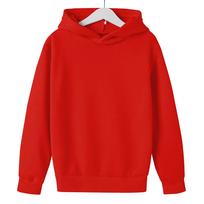Einfarbige Kinder-Kapuzenpullover, Kleidung für 3–12 Jahre, Jungen und Mädchen, lässig, Toddle-Tops, Mantel, Frühling und Herbst, Sweatshirt, Weiß, Schwarz, Rot So ist Leben