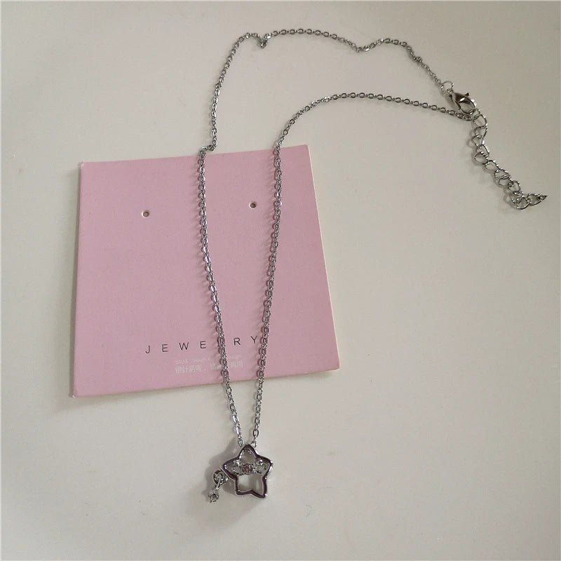 Kpop Mode einfache Stern Herz Wasser tropfen Anhänger Halsreif Schlüsselbein Kette Halskette Hals Schmuck Frauen Männer ästhetisch 2k Accessoires So ist Leben