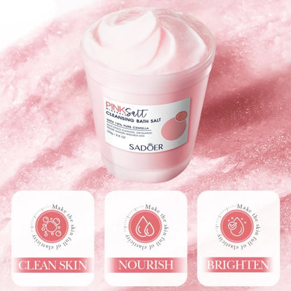 250g Himalaya-Rosa-Badesalz, weiche Textur, reinigt sanft die Haut, Duftpflege für Datteln/Pendeln/Vor dem Schlafengehen, ein Muss für Herbst und Winter, geeignet für Männer und Frauen. So ist Leben