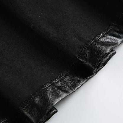 Goth Dark Punk Stil Niet Faux Pu Leder Falten röcke 90er Jahre Grunge Streetwear Frauen Einkaufs zentrum Gothic Drop A-Linie Minirock Reiß verschluss So ist Leben