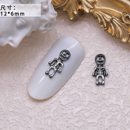 40PCS Dark Alloy Nail art Charms Schädel Bogen Skelett Palm Sinister Zubehör Für Halloween Nägel Dekoration Maniküre Liefert So ist Leben