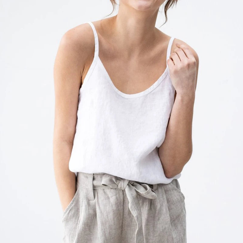 Sommer frauen Weste Leinen Rundhals V-ausschnitt Sexy Einfarbig Casual Bequeme Tank Top hübsch Siguroji ropa de mujer, 321301 WTY So ist Leben