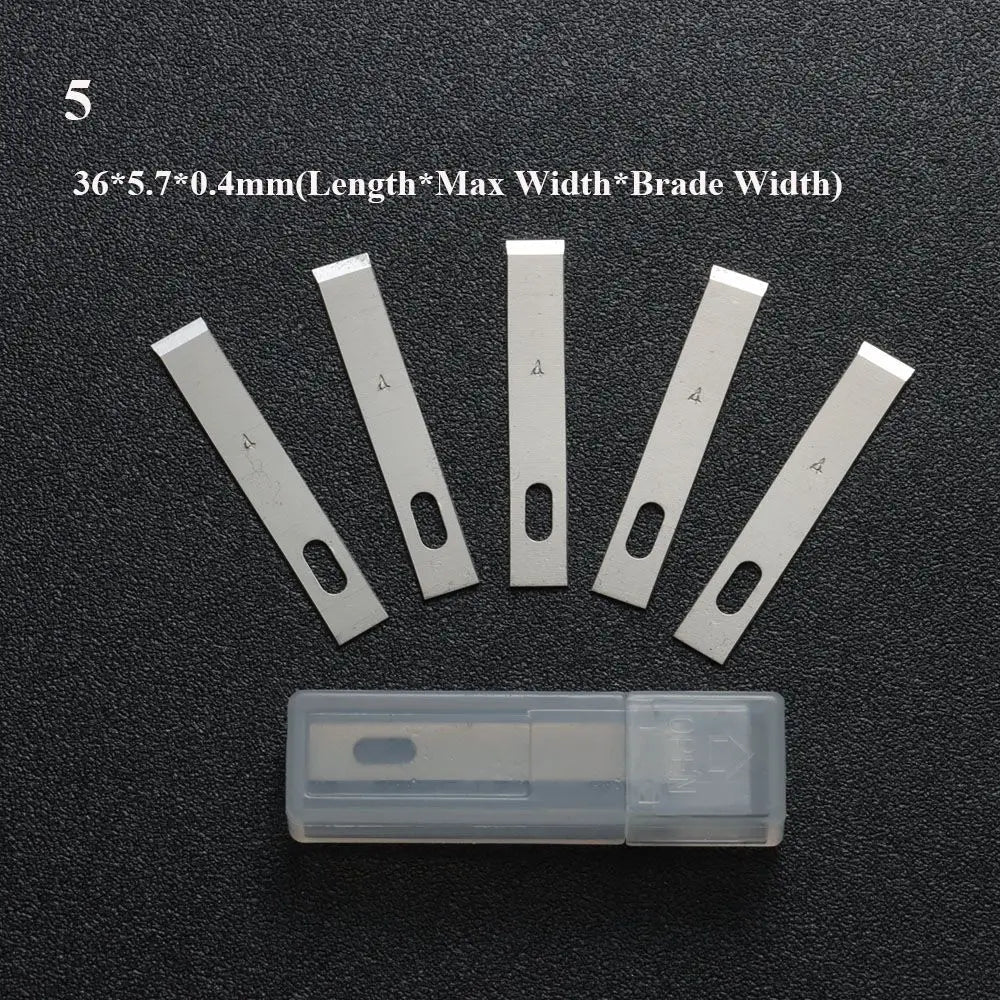 10PCS Klingen Cutter Handwerk Holz Carving Messer Gravur Nicht-Slip Metall Skalpell Messer Teile Handy PCB Reparatur hand Werkzeuge So ist Leben