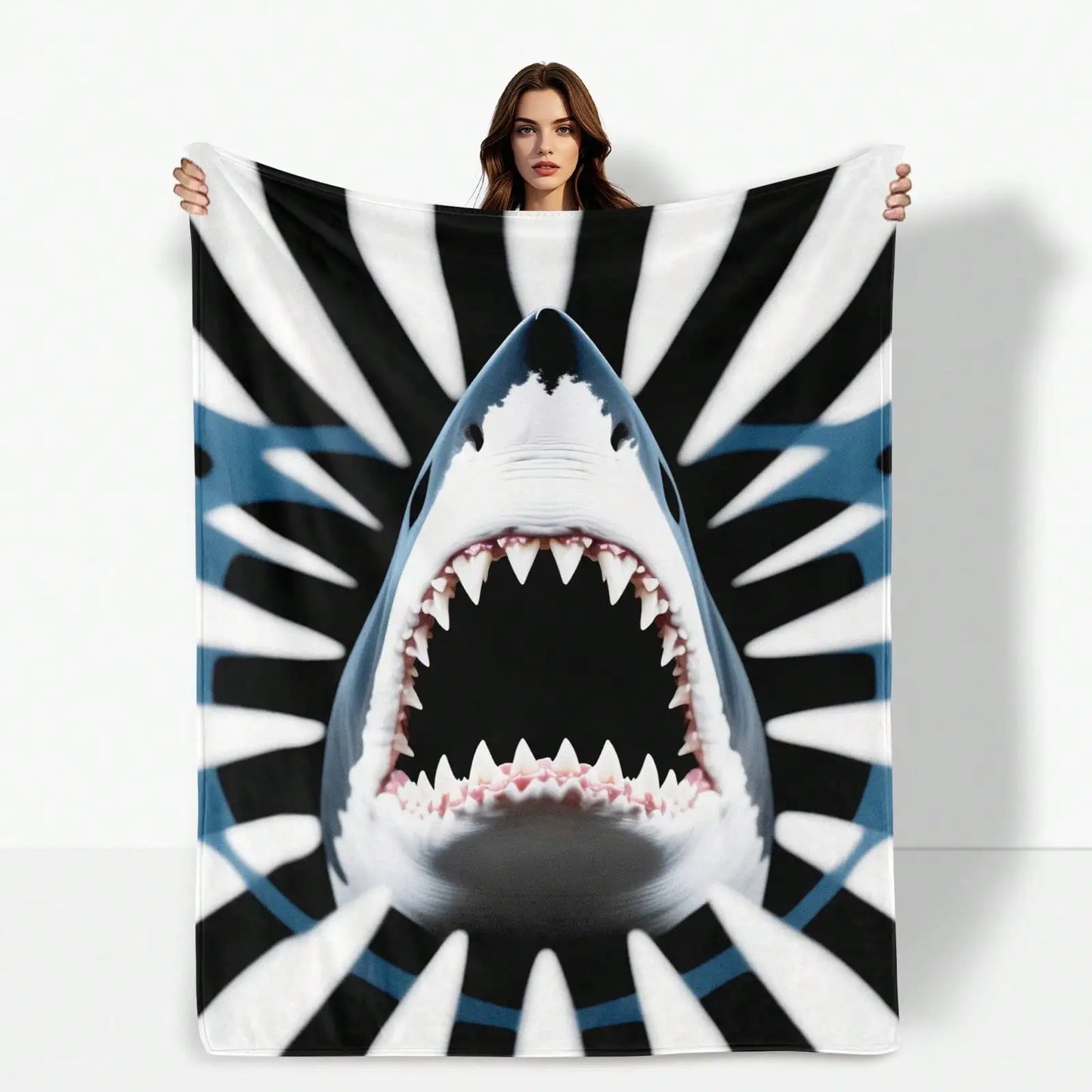 Flanell Decke Haifischmuster – Weich & Modern - So ist Leben