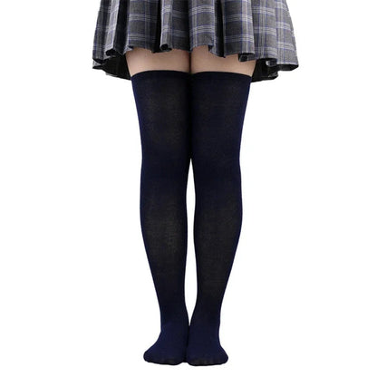 Overknee-Oberschenkelstrümpfe für Damen im akademischen Stil, schwarz-weiß gestreift, lange Socken, Overknee-Strümpfe für Damen und Mädchen, warmes Knie So ist Leben