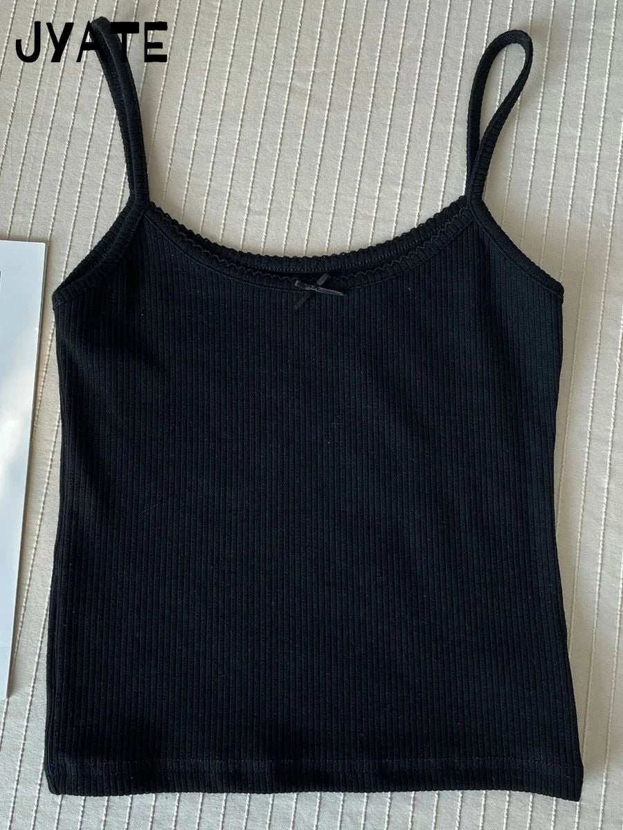 Süße Blumendruck Öse Schleife abgeschnittene Westen Frauen Baumwolle beiläufige dünne Spitzenbesatz Tank Tops Vintage Adrette süße Leibchen Y2K So ist Leben