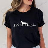 New Fashion Men Women T Shirt Horse Heartbeat Design Adults Children's Clothing Fashion Harajuku Horse Lover Tee T-Shirt Gifts So ist Leben