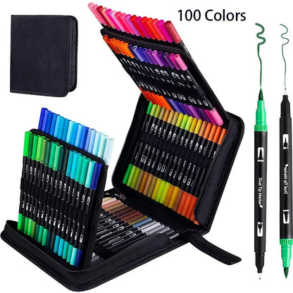 12/24/60/72/100/120 Farben Aquarell Kunst Marker Pinsel Stift Dual Tip Fin eliner Zeichnung für Kalligraphie Malerei Set Kunst zubehör So ist Leben