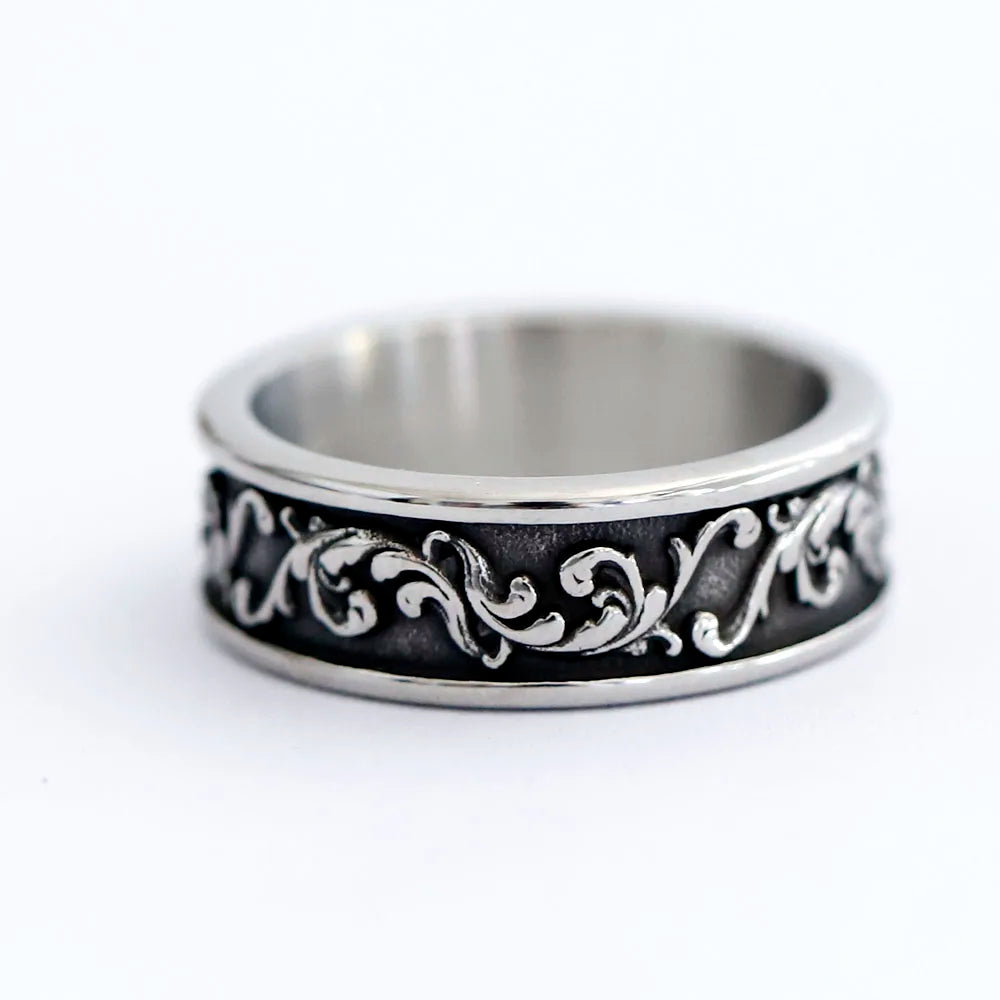 2023 neue Ankunft Edelstahl Viking Spindrift Muster Runde Ring mode Vintage für geschenk Schmuck kostenloser versand So ist Leben