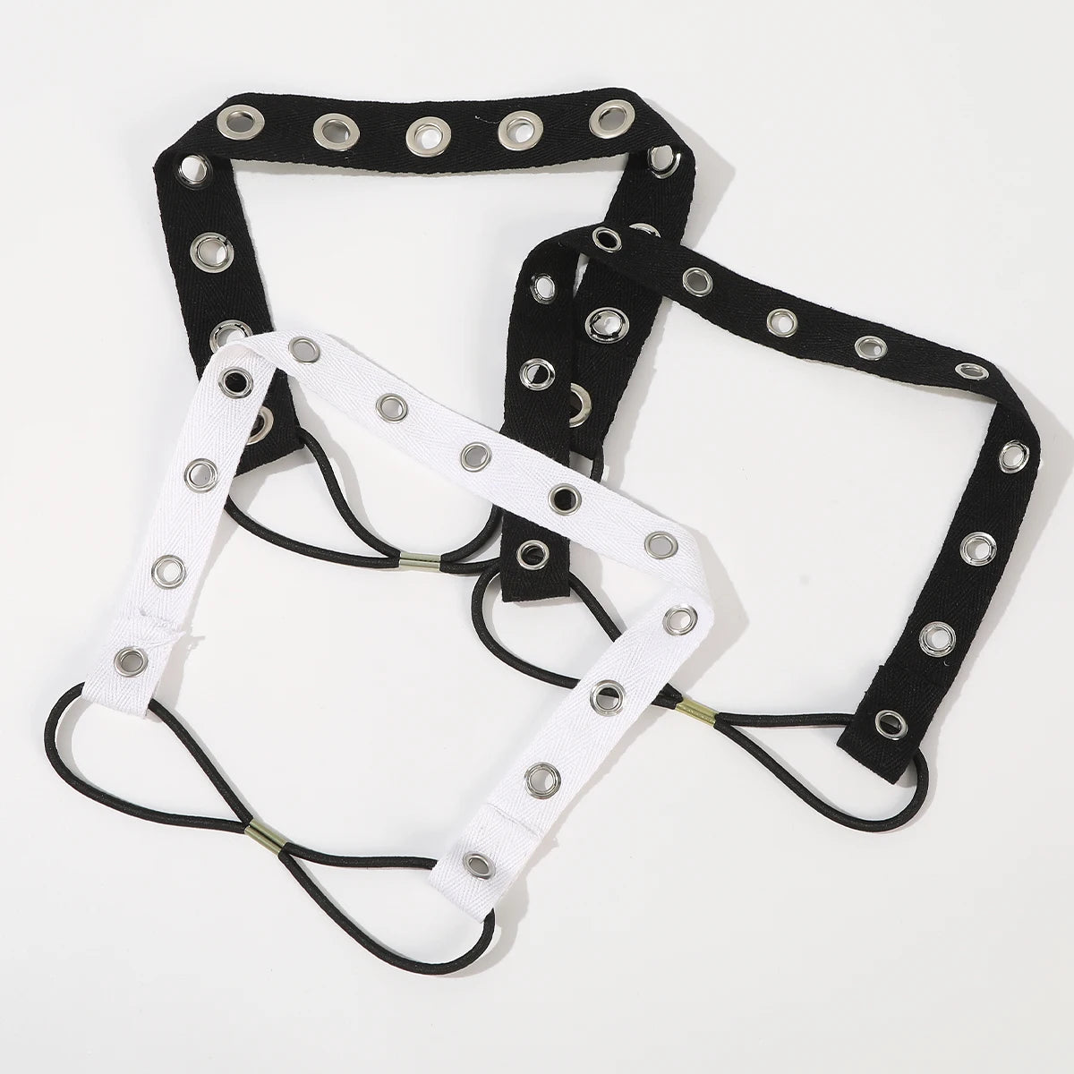Punk Mädchen Stoff Hohl Elastisches Stirnband Metall Rock Personalisierte Hohl Ösen Haarband Casual Sport Stirnbänder Haar Zubehör So ist Leben
