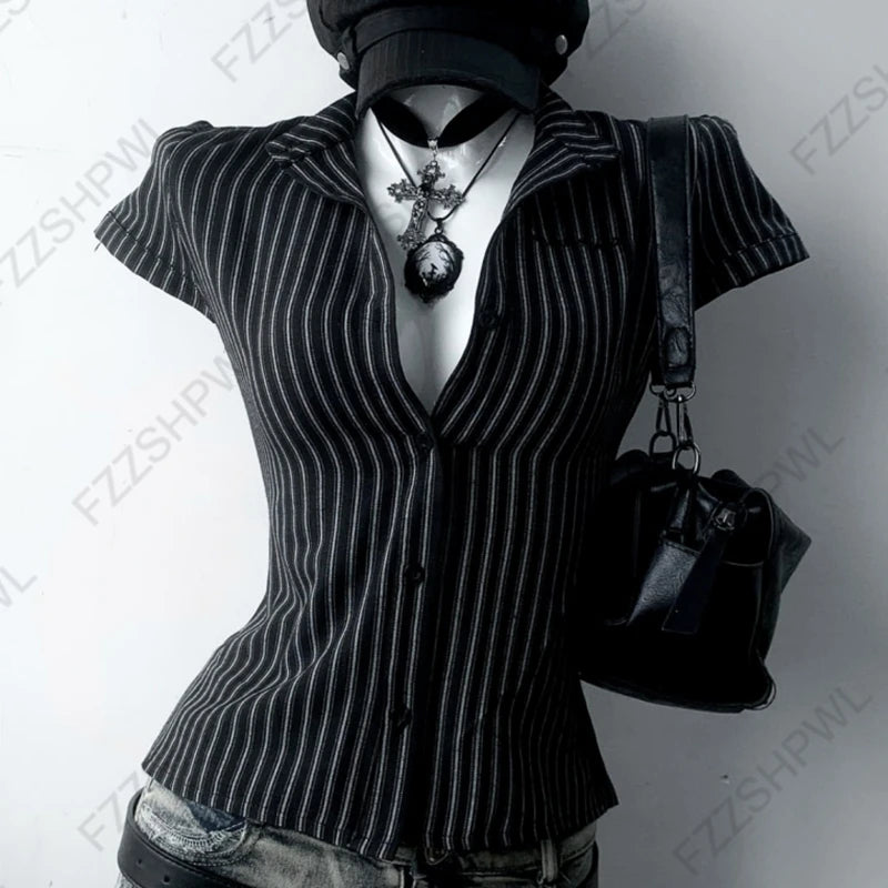 Gothic Y2K Damen Langarm T-Shirt Sexy Slim Fit Chic Slash Neck Zipper Design Crop Top Rock Punk Hip Hop Damen Streetwear So ist Leben