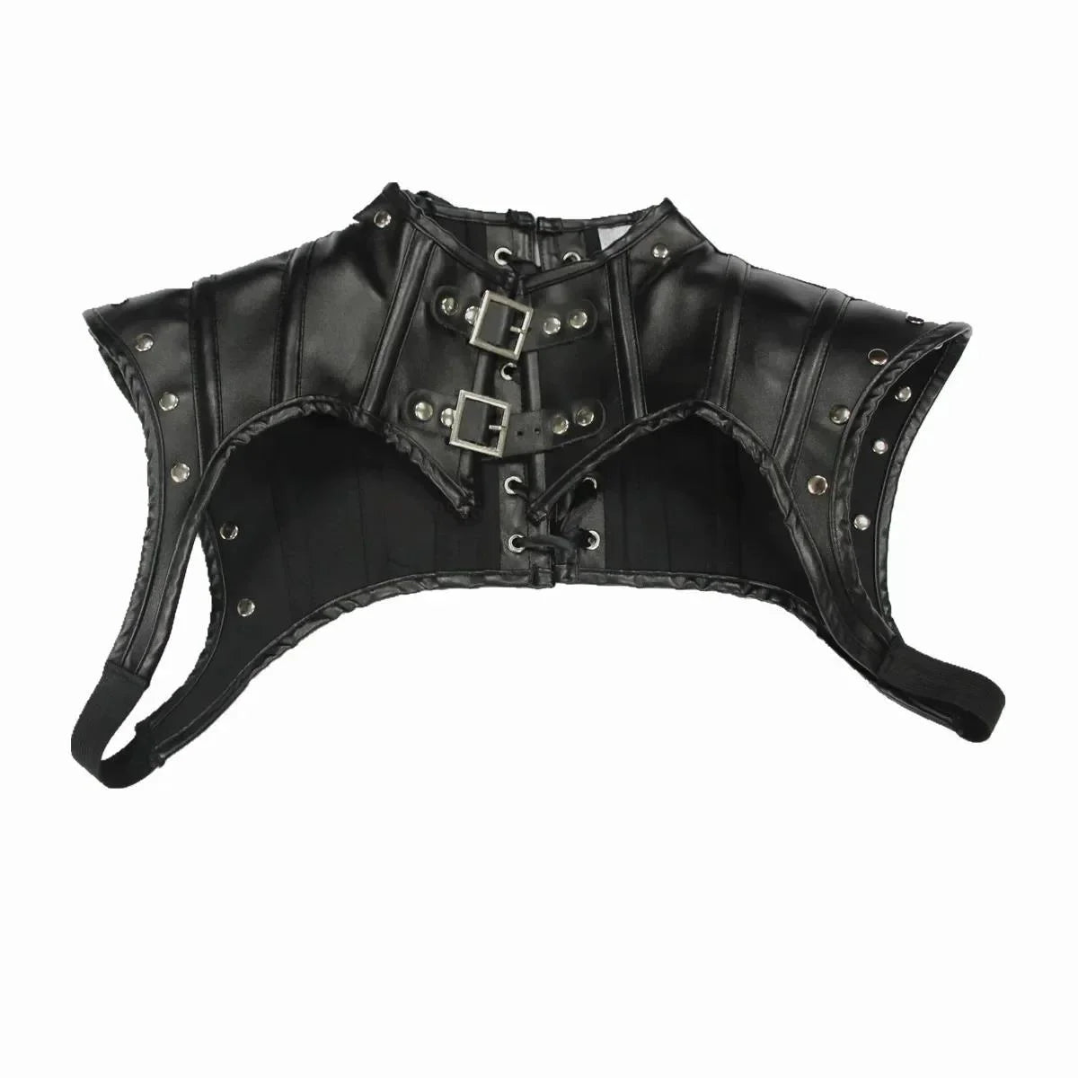 Gothic Punk Cosplay Schal High Neck Kordelzug Zurück Retro Schal Mittelalterlichen PU Leder Halloween Korsett Crop Top Kostüme So ist Leben