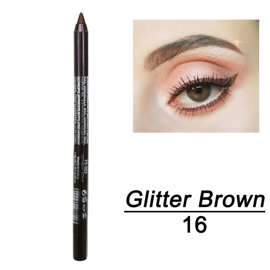 14-farbiger bunter Eyeliner-Stift, hoch pigmentierter perlmutt schimmernder Metallic-Smokey-Punk-Eyeliner im Gothic-Stil, langlebiger Water Pro So ist Leben