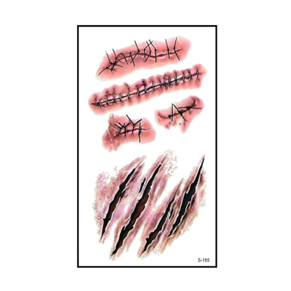 6 stücke Halloween Blutige Wunde Tattoo Aufkleber Trick Scary Wasserdicht Temporäre Tattoo DIY Gefälschte Tattoo Halloween Party Dekoration So ist Leben