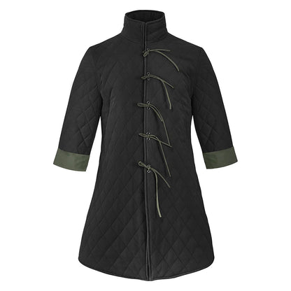 Herren MEDIEVALS Dick gepolsterter Gambeson-Mantel Aketon Volle 4/3 Ärmel Länge Jacke Rüstung Kostüme Kleid SCA So ist Leben