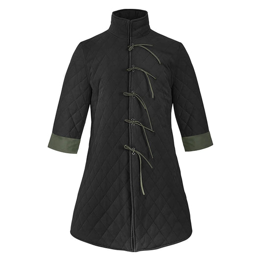 Herren MEDIEVALS Dick gepolsterter Gambeson-Mantel Aketon Volle 4/3 Ärmel Länge Jacke Rüstung Kostüme Kleid SCA So ist Leben