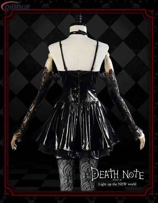 Misa Amane Cosplay Kostüm Perücke Kunstleder Sexy Kleid Halskette Spitze Ärmel Strümpfe Frauen Uniformen Anime Outfits - So ist Leben