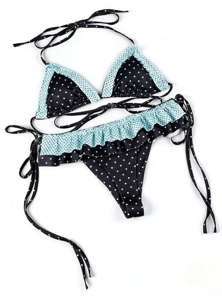 2026 – Trendiger bedruckter High-Waist 2-teiliger Bikini für Damen – Schickes Strand-Set für Urlaub, Sommer und Party So ist Leben