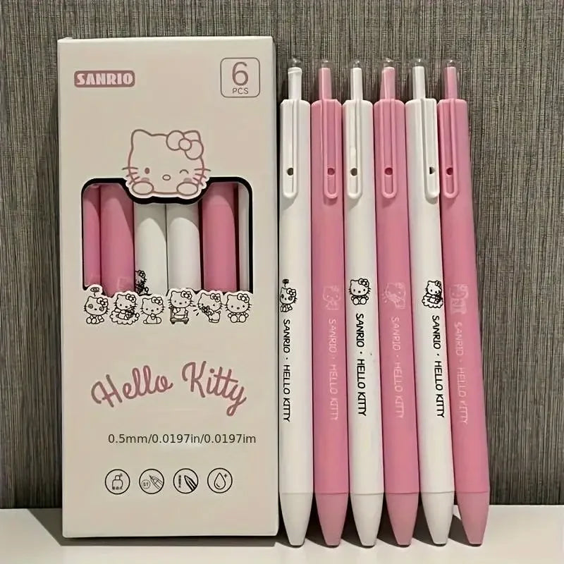 6 Stück/Set Sanrio Gelstift Hello Kitty Kuromi Niedliches Komplettset Schwarzer Gelstift Schnelltrocknender Kugelschreiber für Schüler Geburtstagsgeschenk - So ist Leben