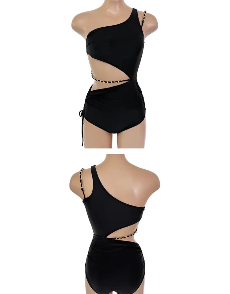 Aushöhlen Einteiliger Badeanzug Frauen Sommer Sexy One-Shoulder Beachwear Badeanzug Frauen Hot Spring Beach Resort Bademode So ist Leben