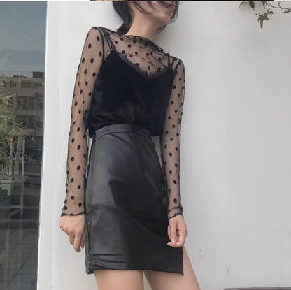 Damen Mesh Langarmshirt Modern mit Spitzenakzent So ist Leben