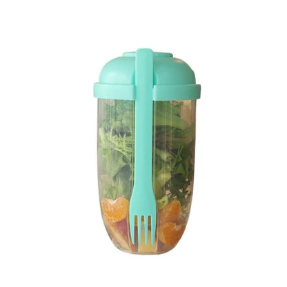 Auslaufsicherer Salatbecher mit Deckel, Gabel, tragbarer Salat-Shaker-Behälter, BPA-frei, zum Aufbewahren von Mahlzeiten, Frühstücks, Gemüse und Früchten So ist Leben