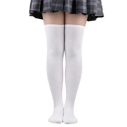 Overknee-Oberschenkelstrümpfe für Damen im akademischen Stil, schwarz-weiß gestreift, lange Socken, Overknee-Strümpfe für Damen und Mädchen, warmes Knie So ist Leben