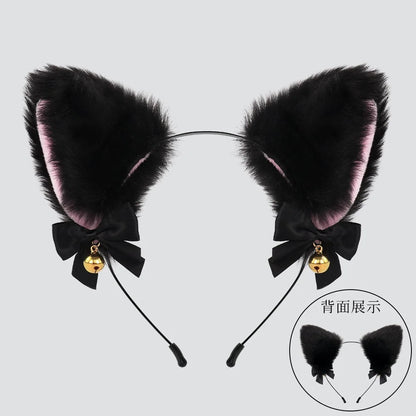 Halloween-Katzen-Kostüm-Set für Mädchen, Cosplay, Halloween-Katzen-Kostümzubehör mit Stirnband, Schwanz, Handschuhe, 3-teilig So ist Leben