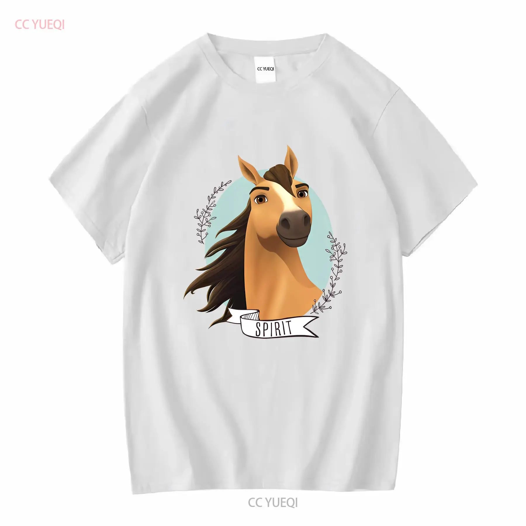 Spirit Wild Horse Kinder-T-Shirt mit langen oder kurzen Ärmeln, Vintage-Waschung, Grafik, Unisex-Mode, vielseitig, bequem So ist Leben
