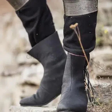 Mittelalterliche Retro-Pu-Lederschuhe für Herren, Renaissance-Ritterjäger, Cosplay-Schnürung, Cosplay-Stiefel, Halloween-Karnevalsschuhe So ist Leben