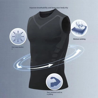 Herren-Kompressions-Tanktop für Herren, Fitnessstudio, ärmellos, schnell trocknend, Sportbekleidung, für Herren, Fitness, Bodybuilding, Weste, Workout, Muskel-Top So ist Leben