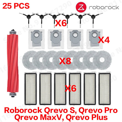 Roborock Qrevo S, Qrevo Pro, Qrevo MaxV, Qrevo Plus Staubsaugerteile Hauptwalze Seitenbürste Filter Mopp Pad Stoff Staubbeutel So ist Leben