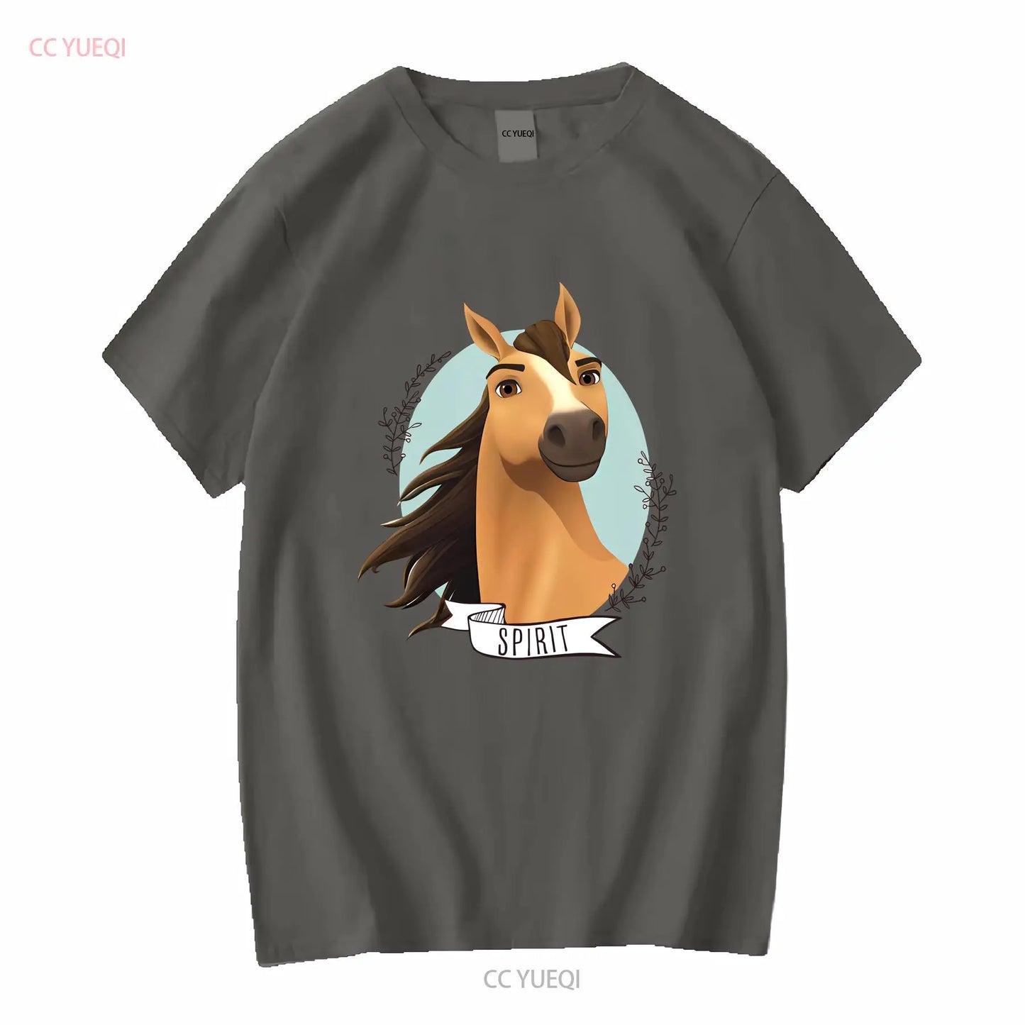 Spirit Wild Horse Kinder-T-Shirt mit langen oder kurzen Ärmeln, Vintage-Waschung, Grafik, Unisex-Mode, vielseitig, bequem So ist Leben