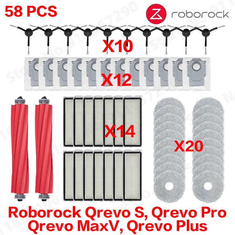 Roborock Qrevo S, Qrevo Pro, Qrevo MaxV, Qrevo Plus Staubsaugerteile Hauptwalze Seitenbürste Filter Mopp Pad Stoff Staubbeutel So ist Leben