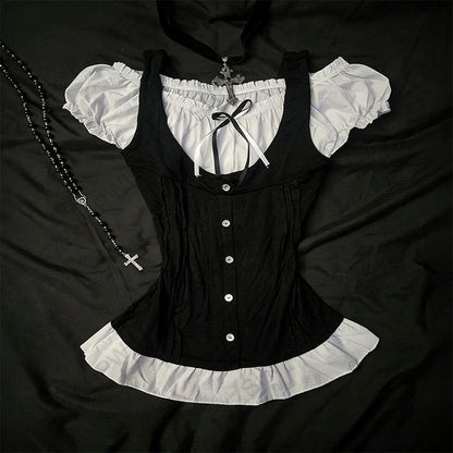 Y2K Süßes rosa Damen-Kurzarmshirt, lässig, schmal geschnitten, schick, zweiteiliges Crop-Top, Harajuku, Vintage, gestreift, Gyaru Streetwear So ist Leben
