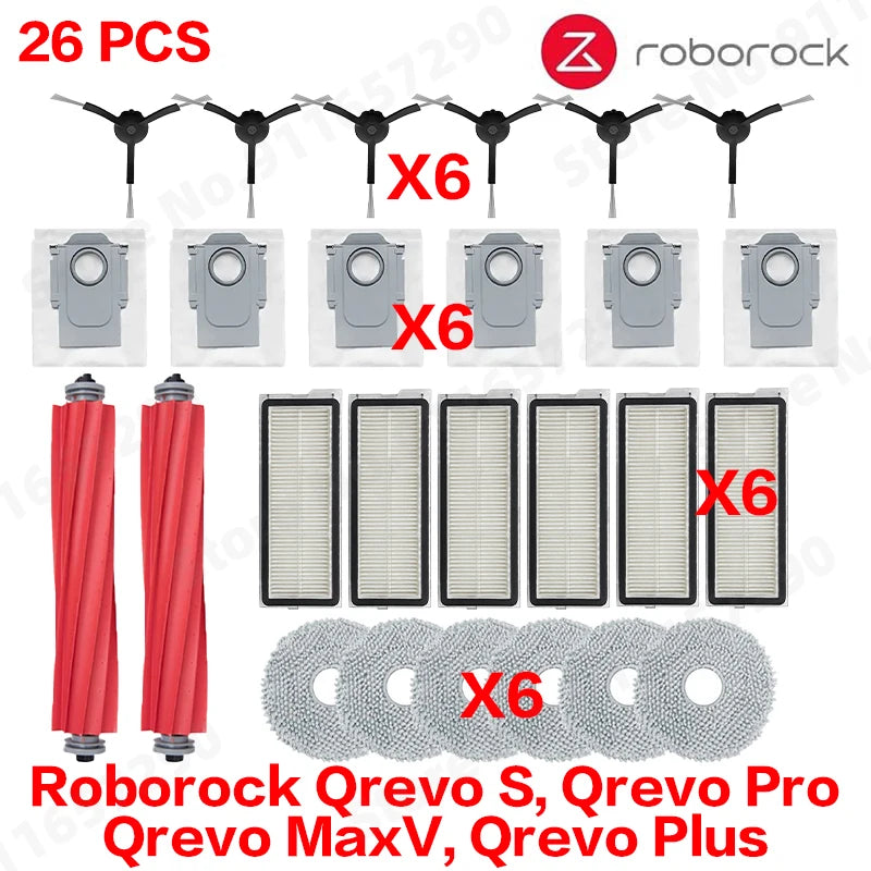 Roborock Qrevo S, Qrevo Pro, Qrevo MaxV, Qrevo Plus Staubsaugerteile Hauptwalze Seitenbürste Filter Mopp Pad Stoff Staubbeutel So ist Leben